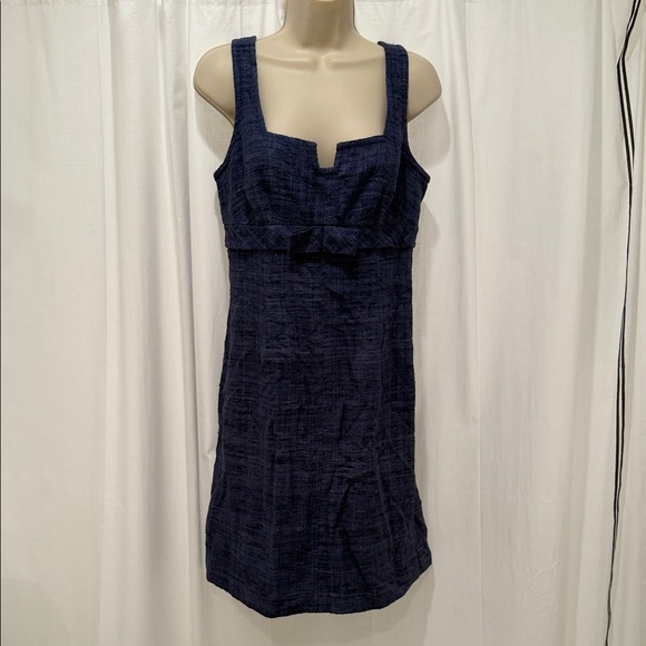 Trina Turk Navy Blue Textured Dress - Picture 1 of 5